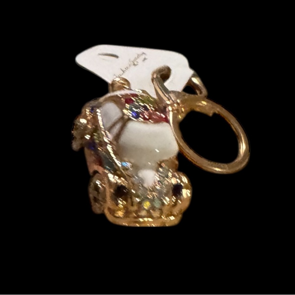 rhinestone-encrusted Volkswagen Beetle (Bug) car keychain and bag new - Picture 2 of 3